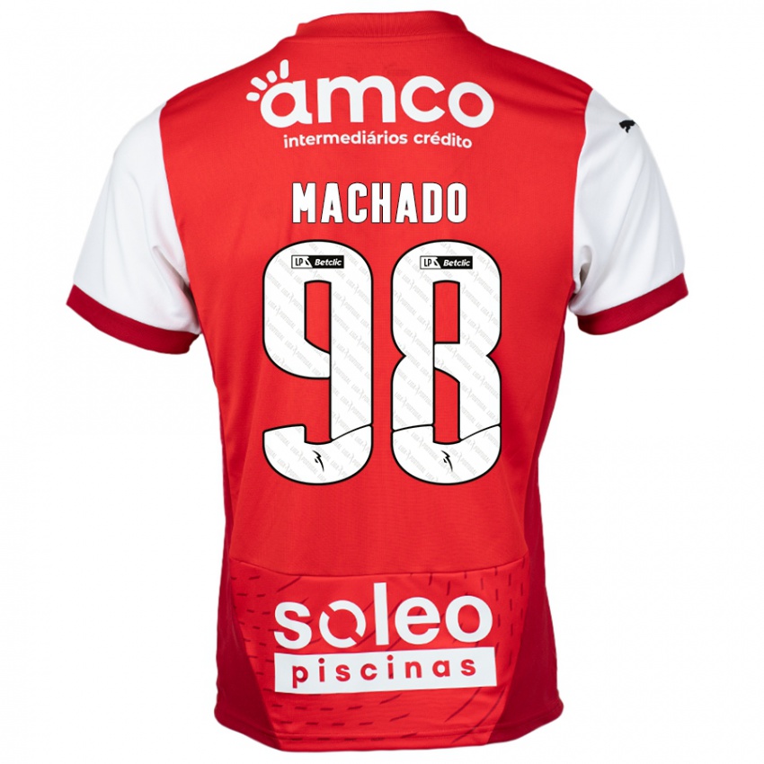 Niño Camiseta Gonçalo Machado #98 Rojo Blanco 1ª Equipación 2024/25 La Camisa Argentina