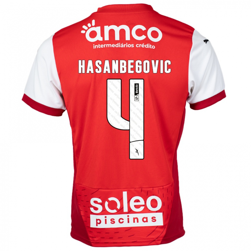 Niño Camiseta Melisa Hasanbegović #4 Rojo Blanco 1ª Equipación 2024/25 La Camisa Argentina