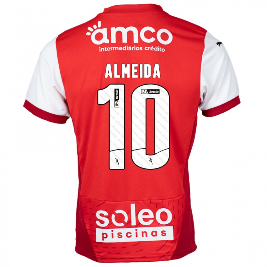 Niño Camiseta Vitória Almeida #10 Rojo Blanco 1ª Equipación 2024/25 La Camisa Argentina