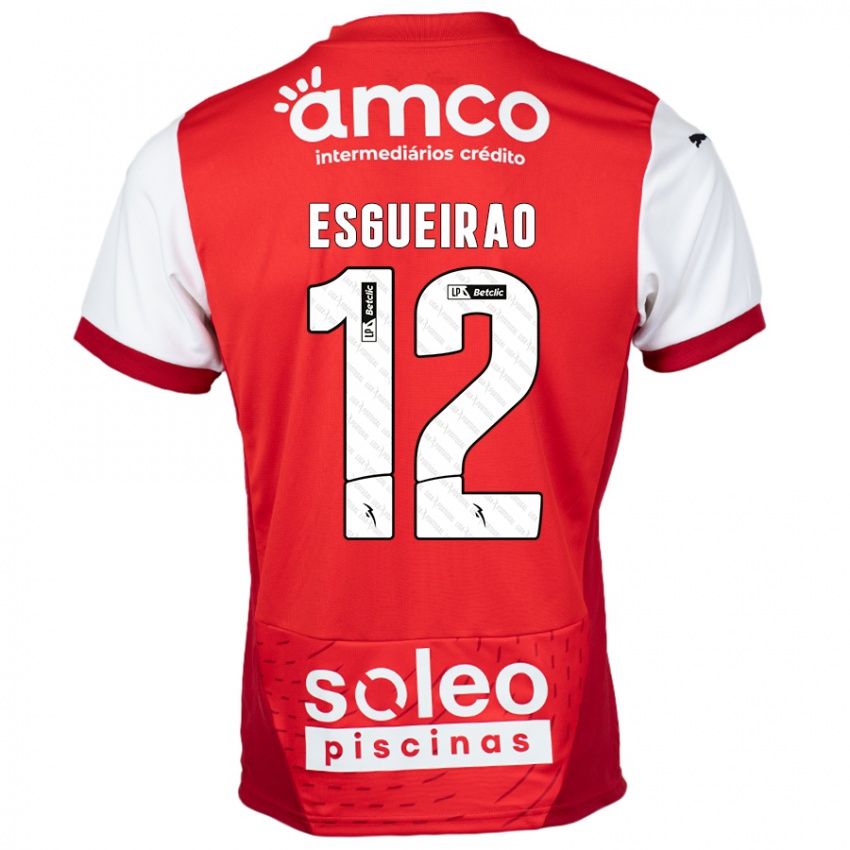 Niño Camiseta Íris Esgueirão #12 Rojo Blanco 1ª Equipación 2024/25 La Camisa Argentina