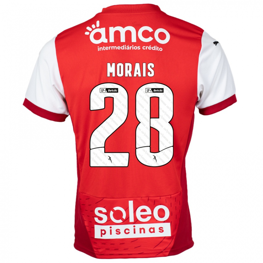 Niño Camiseta Patrícia Morais #28 Rojo Blanco 1ª Equipación 2024/25 La Camisa Argentina