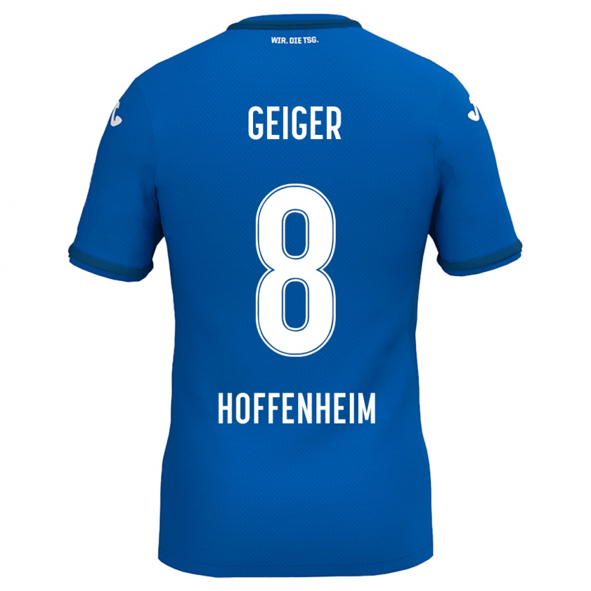 Niño Camiseta Dennis Geiger #8 Azul Real 1ª Equipación 2024/25 La Camisa Argentina