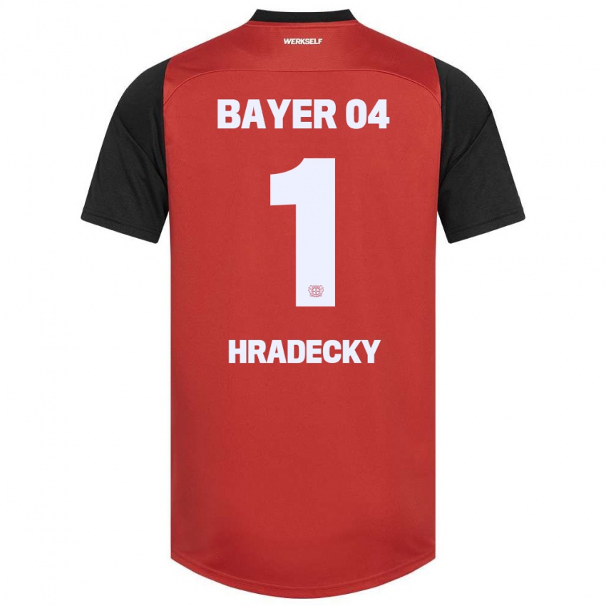 Niño Camiseta Lukas Hradecky #1 Rojo Negro 1ª Equipación 2024/25 La Camisa Argentina