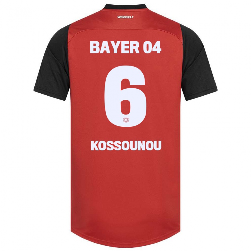 Niño Camiseta Odilon Kossounou #6 Rojo Negro 1ª Equipación 2024/25 La Camisa Argentina