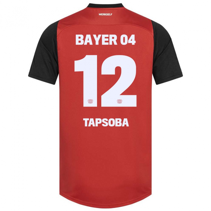 Niño Camiseta Edmond Tapsoba #12 Rojo Negro 1ª Equipación 2024/25 La Camisa Argentina