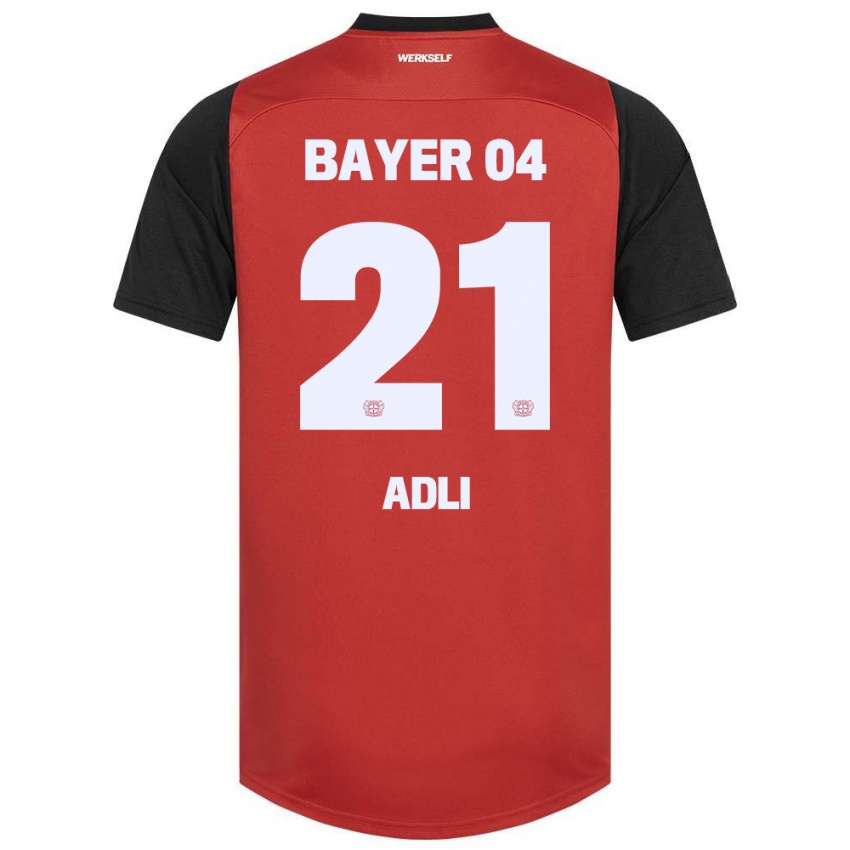 Niño Camiseta Amine Adli #21 Rojo Negro 1ª Equipación 2024/25 La Camisa Argentina