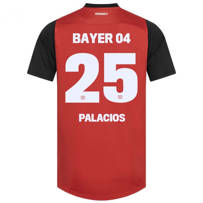 Niño Camiseta Exequiel Palacios #25 Rojo Negro 1ª Equipación 2024/25 La Camisa Argentina