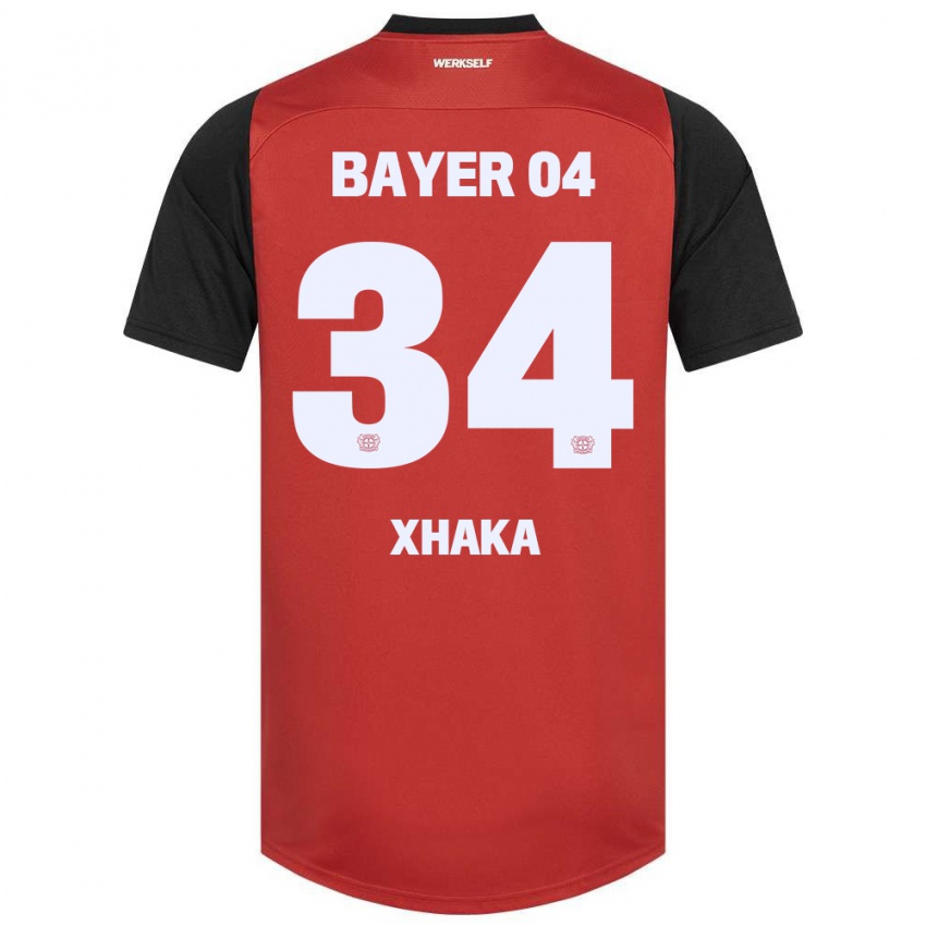 Niño Camiseta Granit Xhaka #34 Rojo Negro 1ª Equipación 2024/25 La Camisa Argentina