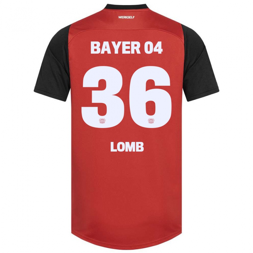 Niño Camiseta Niklas Lomb #36 Rojo Negro 1ª Equipación 2024/25 La Camisa Argentina