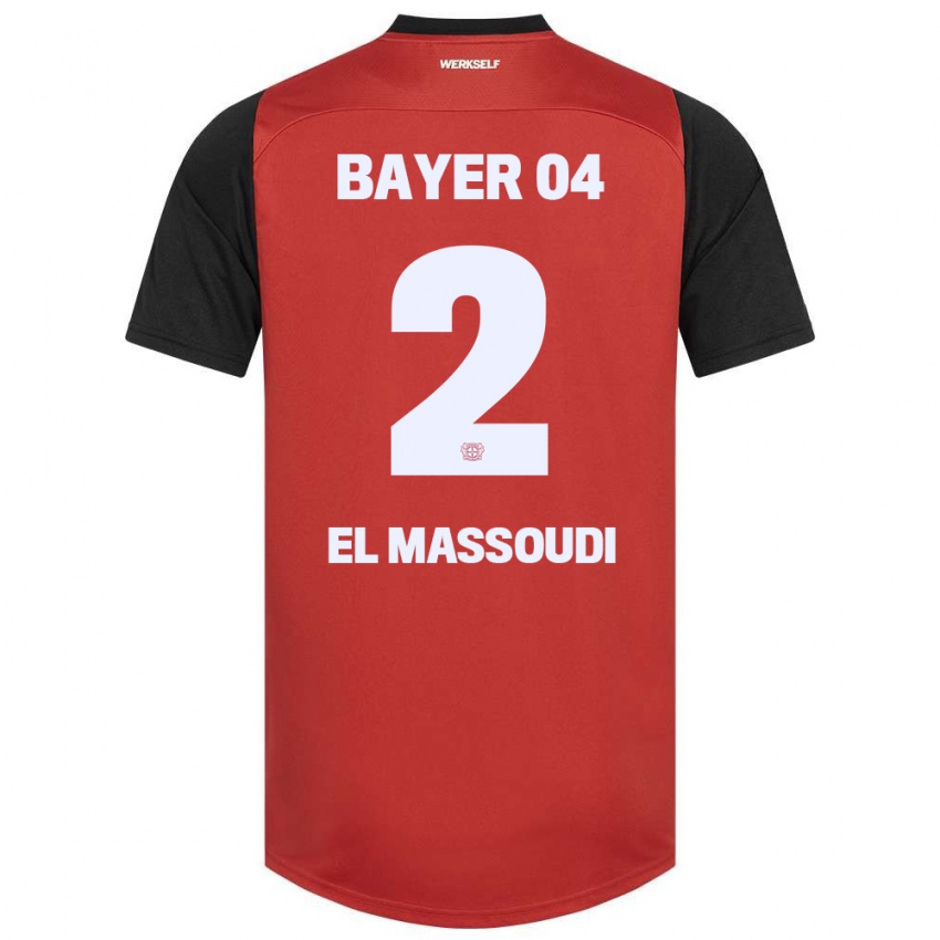 Niño Camiseta Nassim El Massoudi #2 Rojo Negro 1ª Equipación 2024/25 La Camisa Argentina