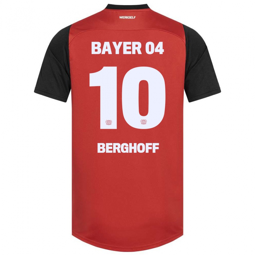 Niño Camiseta Jonah Berghoff #10 Rojo Negro 1ª Equipación 2024/25 La Camisa Argentina