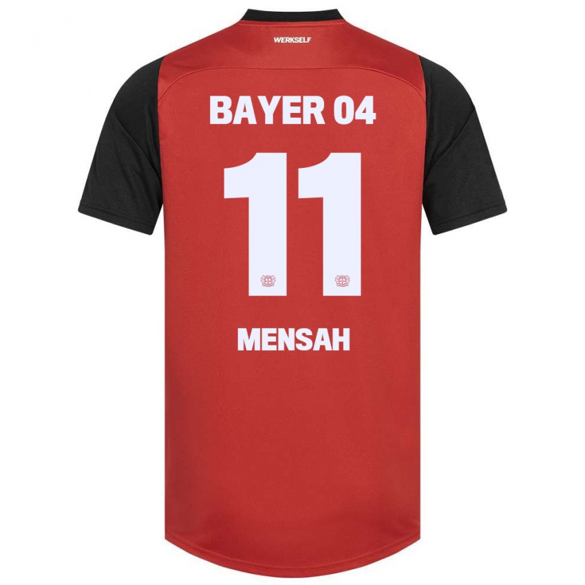 Niño Camiseta Jeremiah Mensah #11 Rojo Negro 1ª Equipación 2024/25 La Camisa Argentina