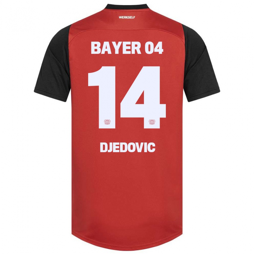 Niño Camiseta Melis Djedovic #14 Rojo Negro 1ª Equipación 2024/25 La Camisa Argentina