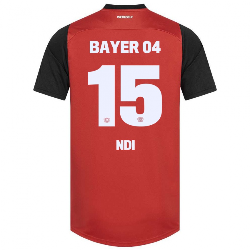 Niño Camiseta Bradley Ndi #15 Rojo Negro 1ª Equipación 2024/25 La Camisa Argentina