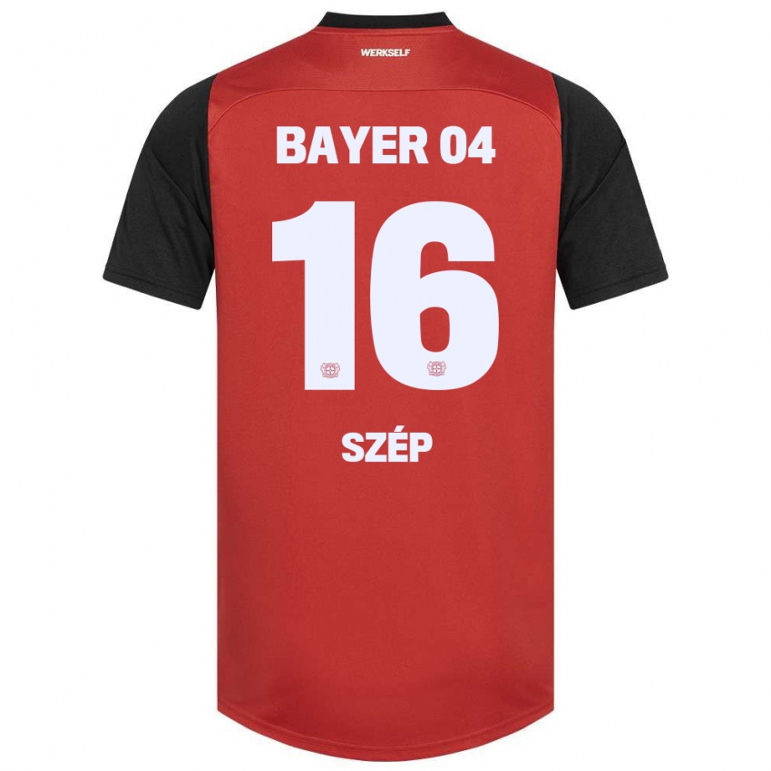 Niño Camiseta Márton Szép #16 Rojo Negro 1ª Equipación 2024/25 La Camisa Argentina