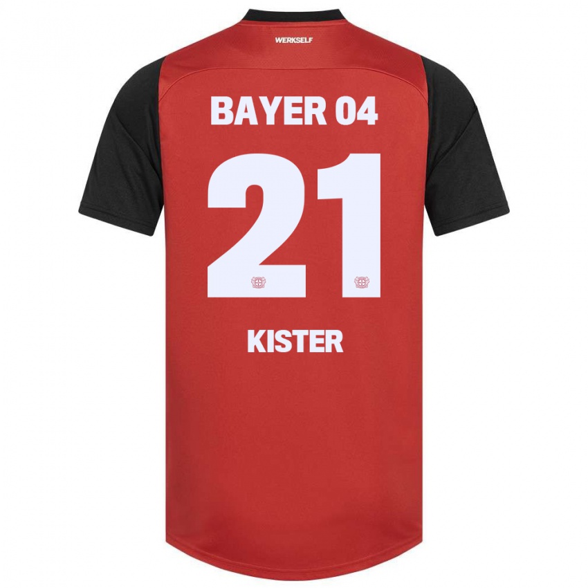 Niño Camiseta Akim Kister #21 Rojo Negro 1ª Equipación 2024/25 La Camisa Argentina