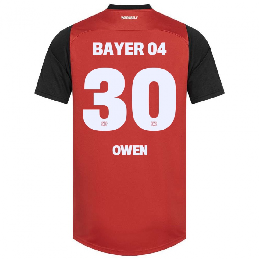 Niño Camiseta Emmanuel Owen #30 Rojo Negro 1ª Equipación 2024/25 La Camisa Argentina