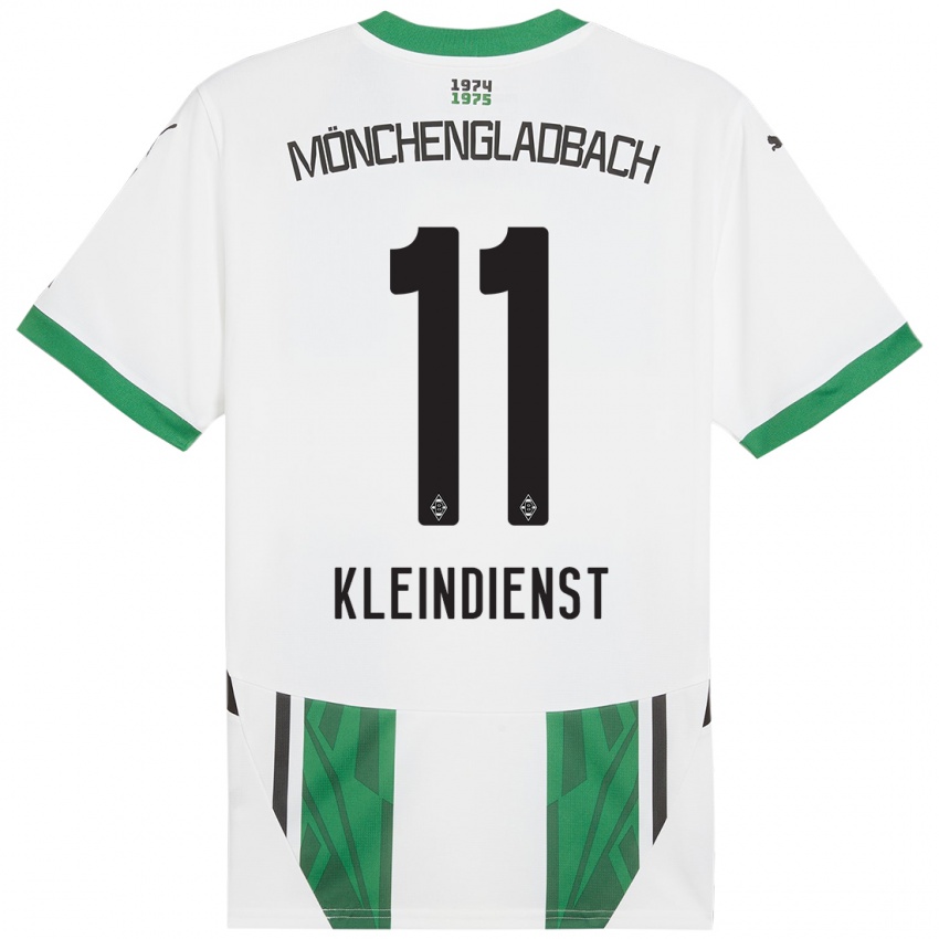 Niño Camiseta Tim Kleindienst #11 Blanco Verde 1ª Equipación 2024/25 La Camisa Argentina