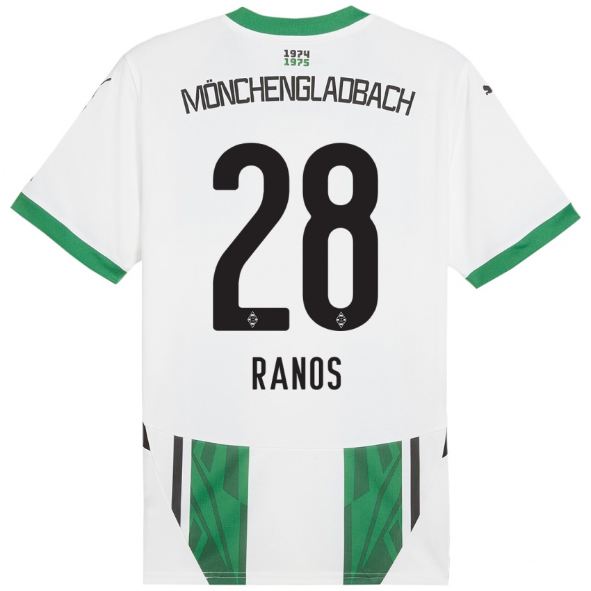 Niño Camiseta Grant-Leon Ranos #28 Blanco Verde 1ª Equipación 2024/25 La Camisa Argentina