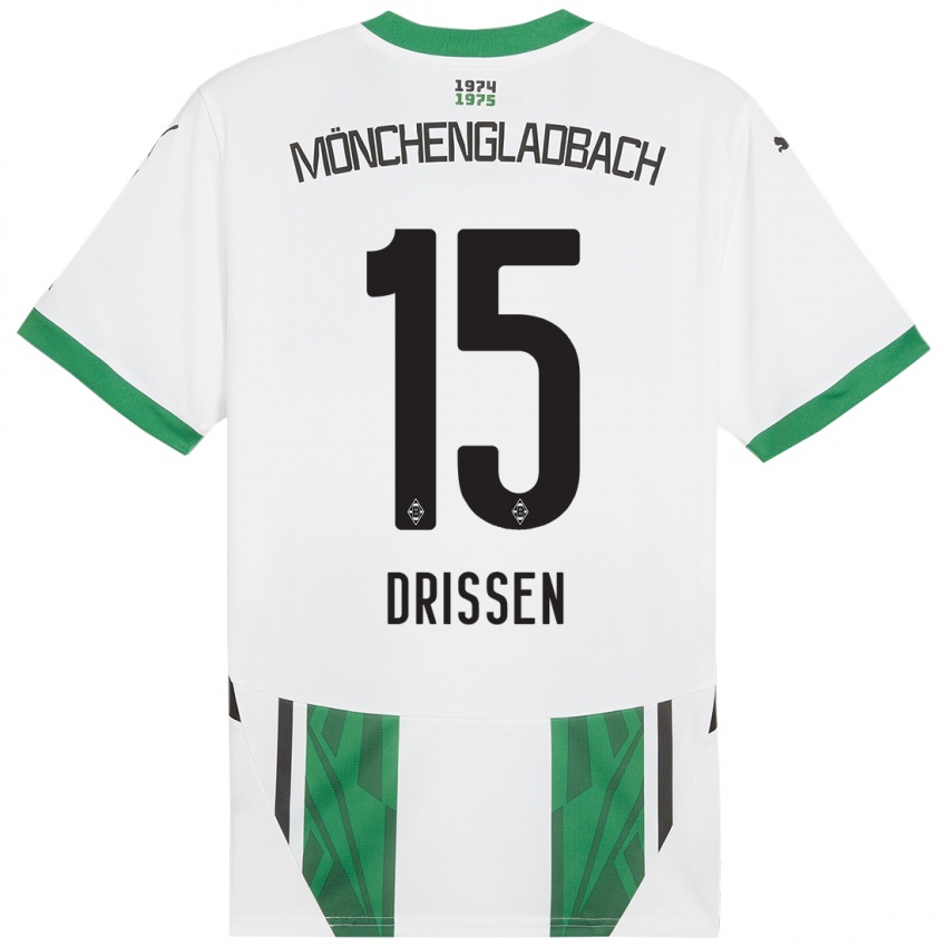 Niño Camiseta Sam Drissen #15 Blanco Verde 1ª Equipación 2024/25 La Camisa Argentina