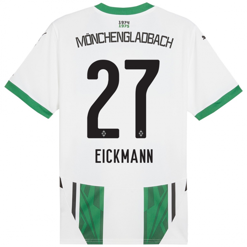 Niño Camiseta Mia Eickmann #27 Blanco Verde 1ª Equipación 2024/25 La Camisa Argentina