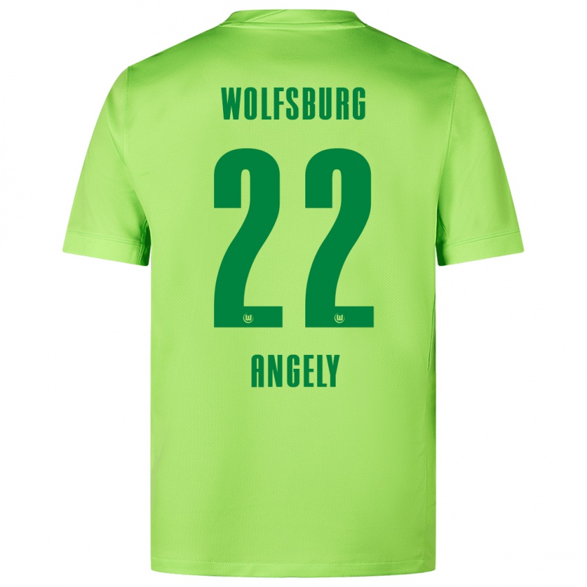 Niño Camiseta Mathys Angély #22 Verde Fluorescente 1ª Equipación 2024/25 La Camisa Argentina