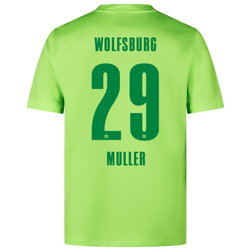 Niño Camiseta Marius Müller #29 Verde Fluorescente 1ª Equipación 2024/25 La Camisa Argentina