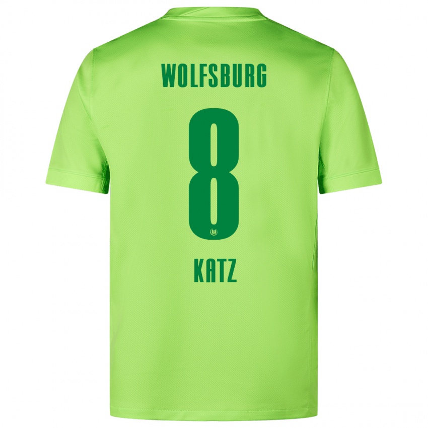 Niño Camiseta Bruno Katz #8 Verde Fluorescente 1ª Equipación 2024/25 La Camisa Argentina