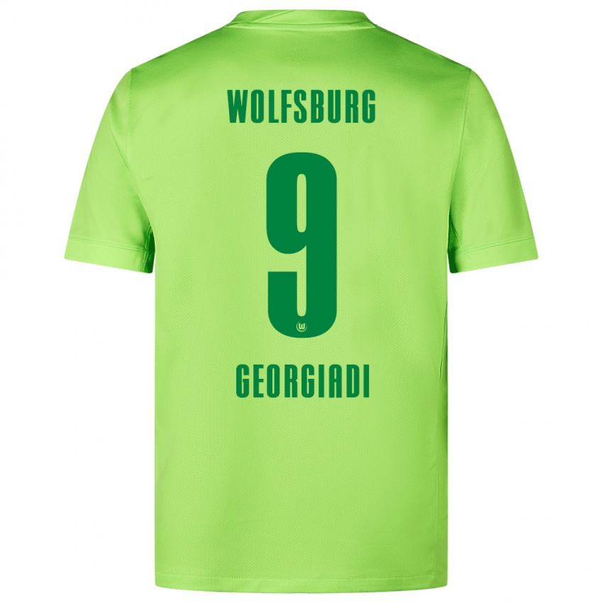 Niño Camiseta Alexander Georgiadi #9 Verde Fluorescente 1ª Equipación 2024/25 La Camisa Argentina