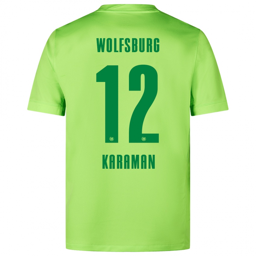 Niño Camiseta Tarik Karaman #12 Verde Fluorescente 1ª Equipación 2024/25 La Camisa Argentina