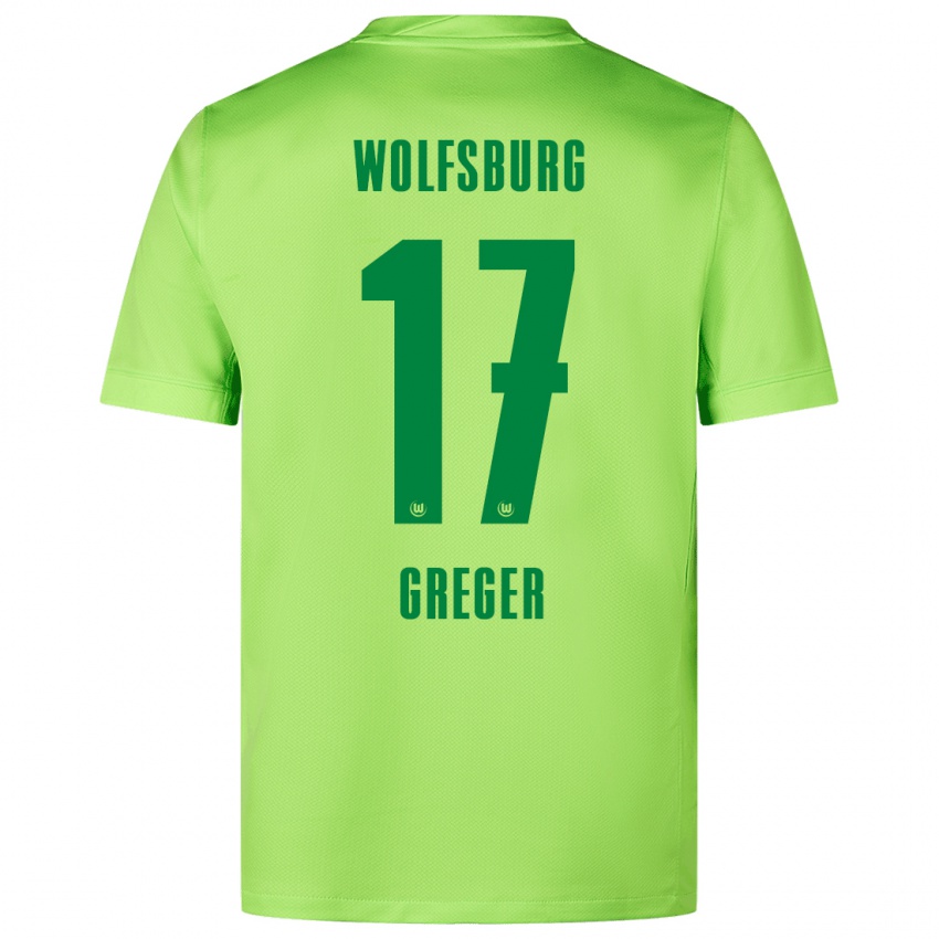 Niño Camiseta Max Greger #17 Verde Fluorescente 1ª Equipación 2024/25 La Camisa Argentina