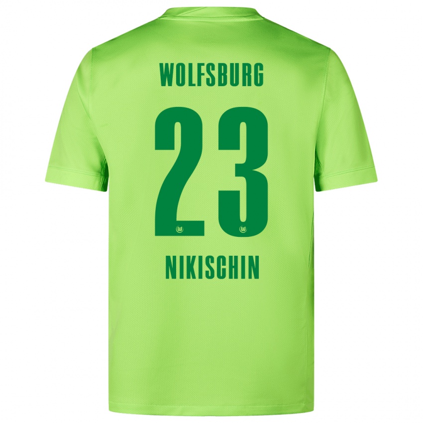 Niño Camiseta Adrian Nikischin #23 Verde Fluorescente 1ª Equipación 2024/25 La Camisa Argentina