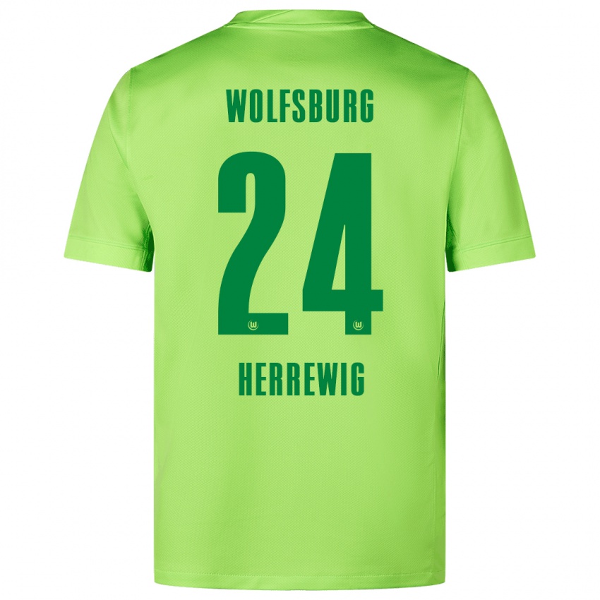 Niño Camiseta Max Herrewig #24 Verde Fluorescente 1ª Equipación 2024/25 La Camisa Argentina