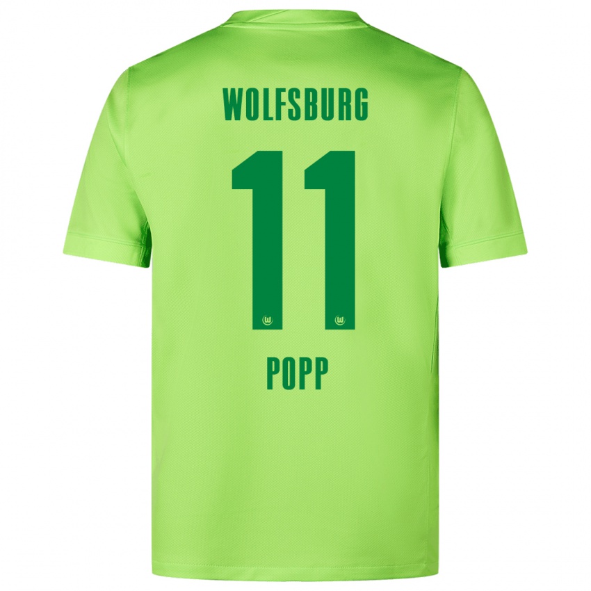 Niño Camiseta Alexandra Popp #11 Verde Fluorescente 1ª Equipación 2024/25 La Camisa Argentina