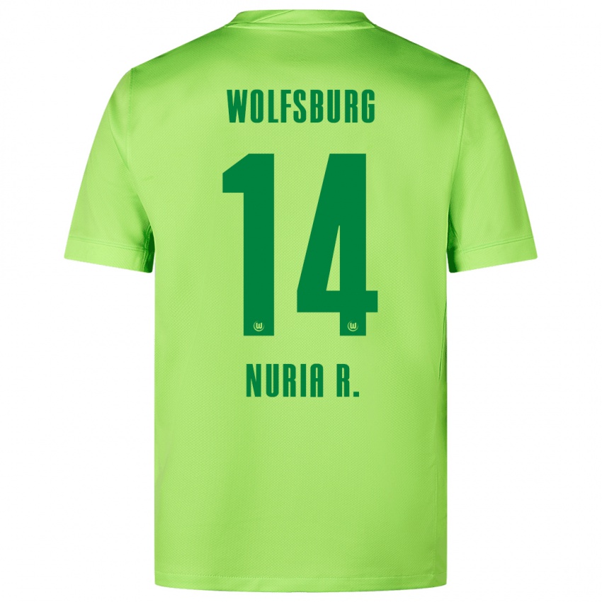 Niño Camiseta Nuria Rabano #14 Verde Fluorescente 1ª Equipación 2024/25 La Camisa Argentina