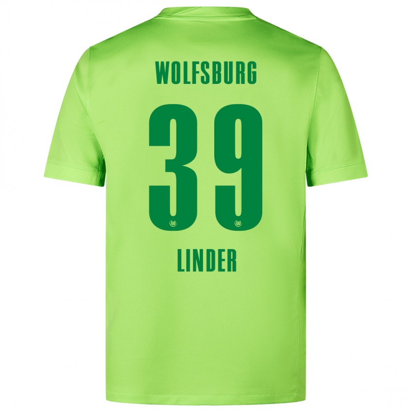 Niño Camiseta Sarai Linder #39 Verde Fluorescente 1ª Equipación 2024/25 La Camisa Argentina