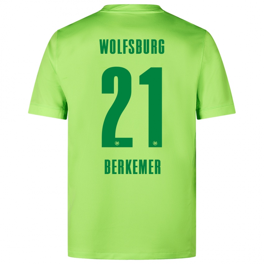 Niño Camiseta Melvin Berkemer #21 Verde Fluorescente 1ª Equipación 2024/25 La Camisa Argentina