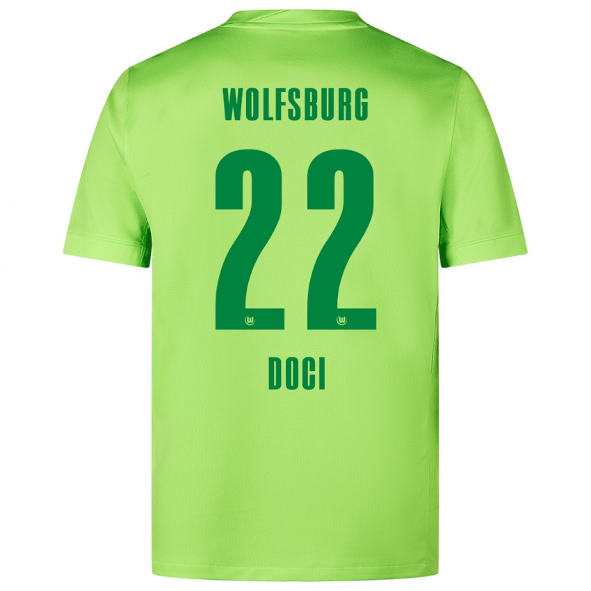 Niño Camiseta Adrian Doci #22 Verde Fluorescente 1ª Equipación 2024/25 La Camisa Argentina