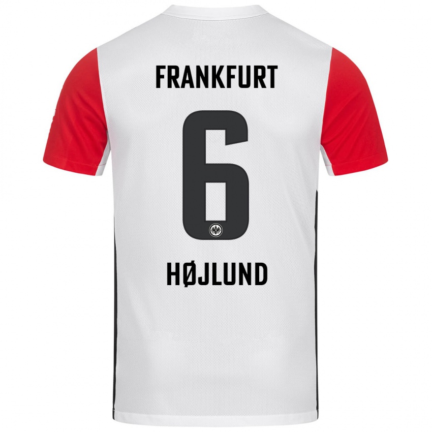 Niño Camiseta Oscar Højlund #6 Blanco Rojo 1ª Equipación 2024/25 La Camisa Argentina