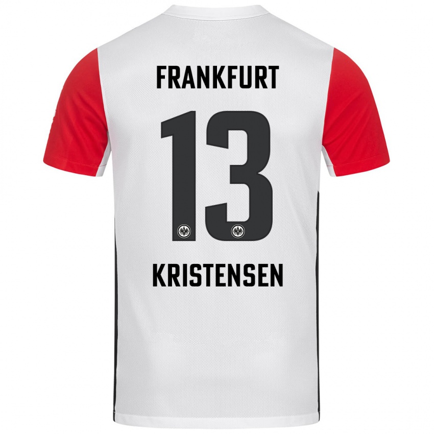 Niño Camiseta Rasmus Kristensen #13 Blanco Rojo 1ª Equipación 2024/25 La Camisa Argentina