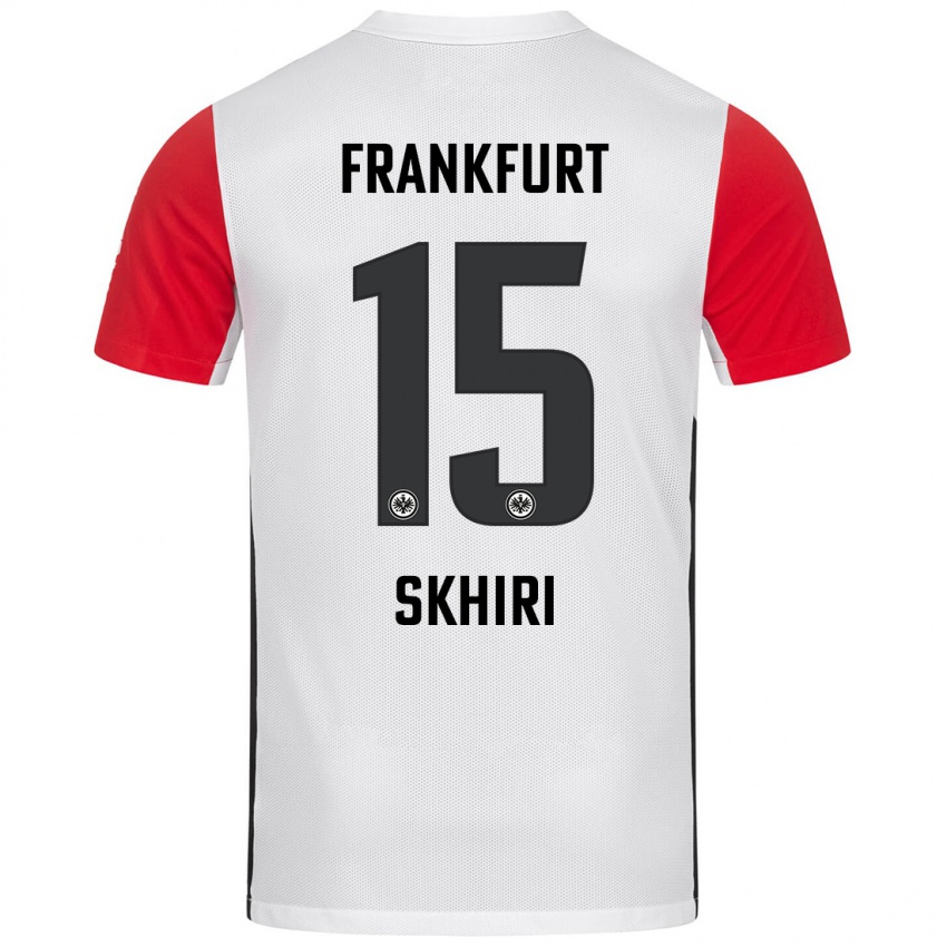 Niño Camiseta Ellyes Skhiri #15 Blanco Rojo 1ª Equipación 2024/25 La Camisa Argentina