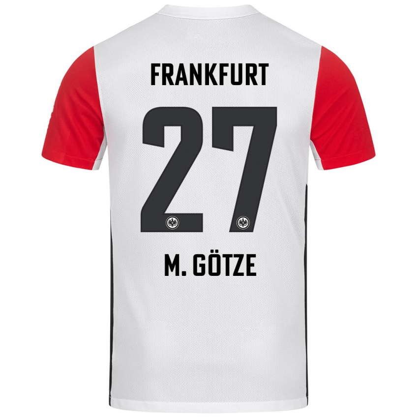 Niño Camiseta Mario Götze #27 Blanco Rojo 1ª Equipación 2024/25 La Camisa Argentina