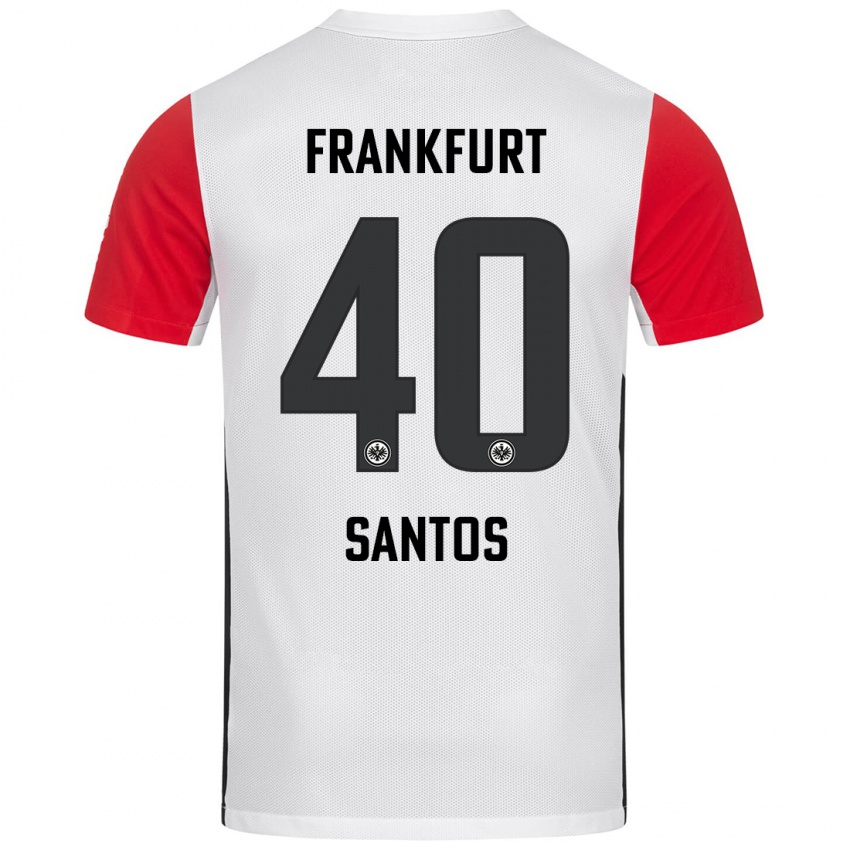 Niño Camiseta Kauã Santos #40 Blanco Rojo 1ª Equipación 2024/25 La Camisa Argentina