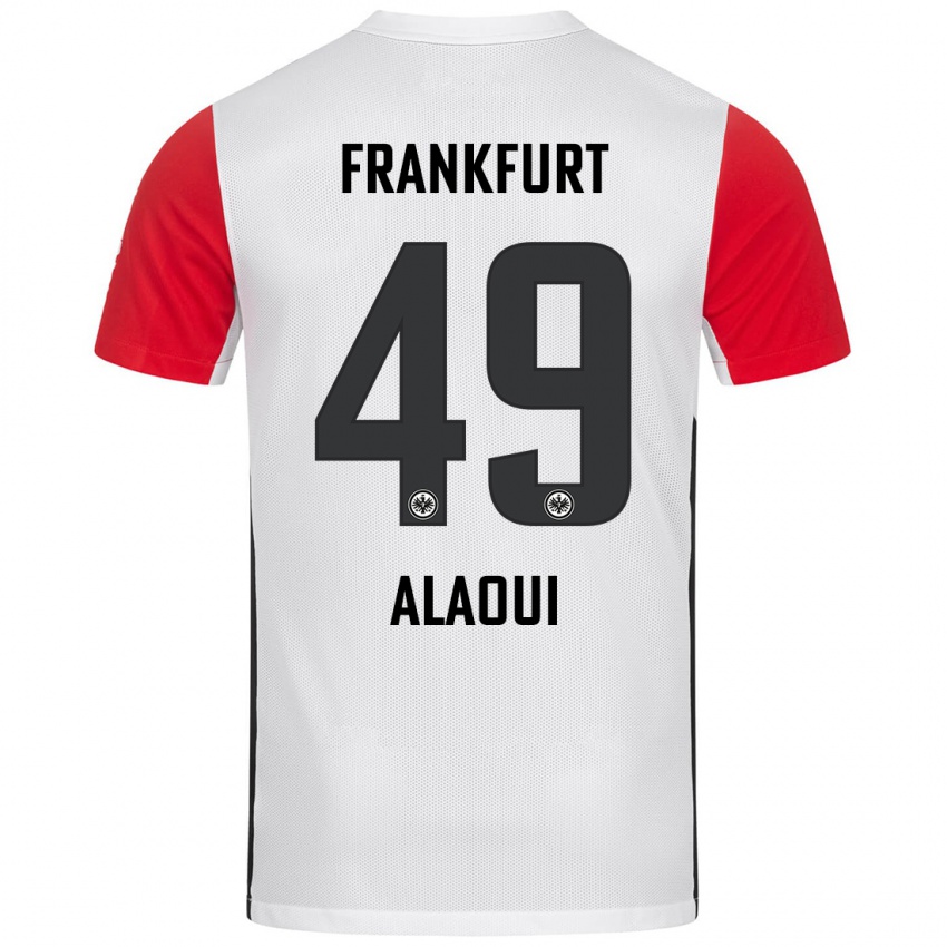 Niño Camiseta Anas Alaoui #49 Blanco Rojo 1ª Equipación 2024/25 La Camisa Argentina