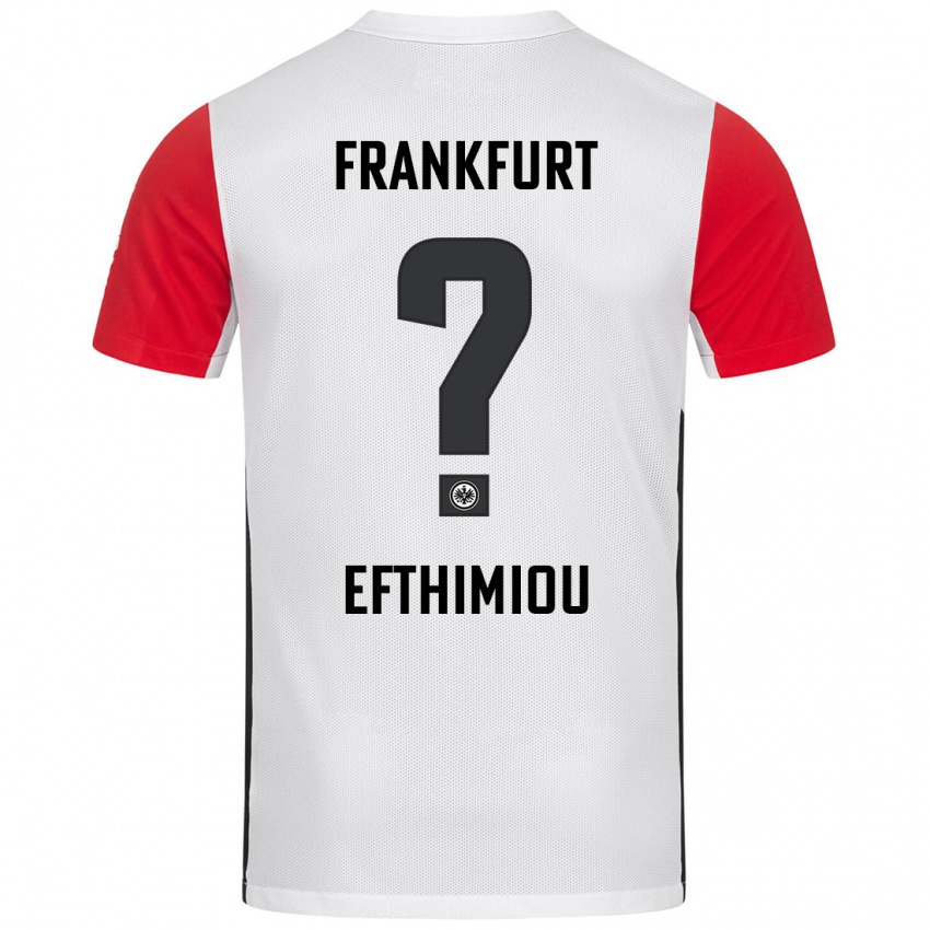 Niño Camiseta Sissis Efthimiou #0 Blanco Rojo 1ª Equipación 2024/25 La Camisa Argentina