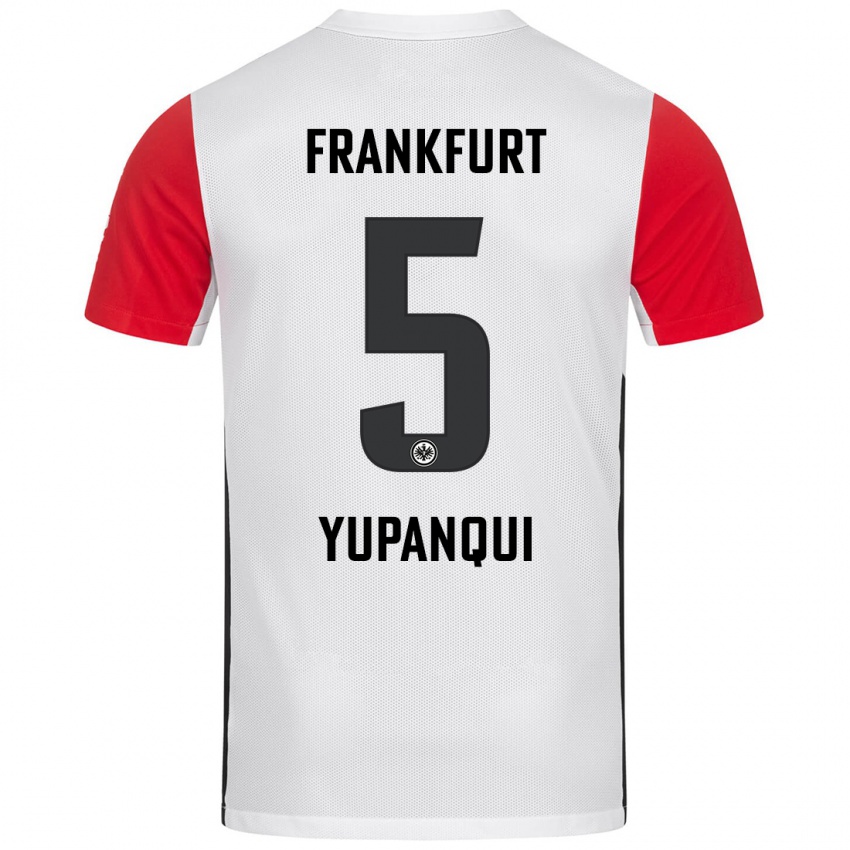 Niño Camiseta Philipp Eisele Yupanqui #5 Blanco Rojo 1ª Equipación 2024/25 La Camisa Argentina