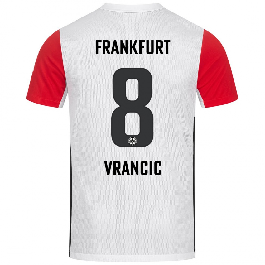 Niño Camiseta Mario Vrancic #8 Blanco Rojo 1ª Equipación 2024/25 La Camisa Argentina