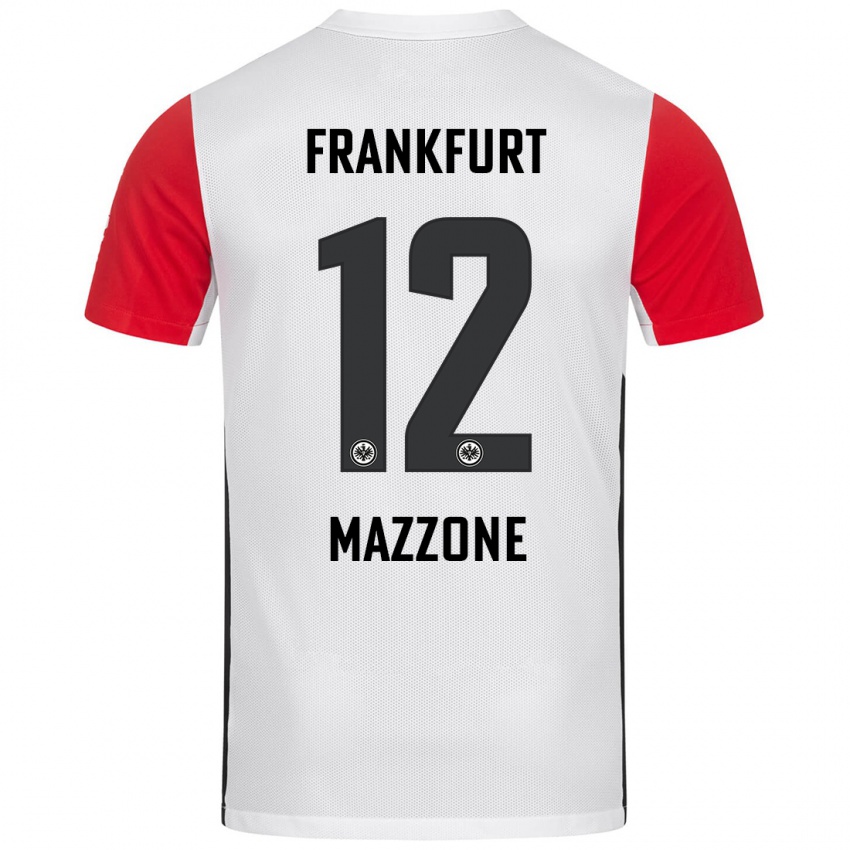 Niño Camiseta Matteo Mazzone #12 Blanco Rojo 1ª Equipación 2024/25 La Camisa Argentina