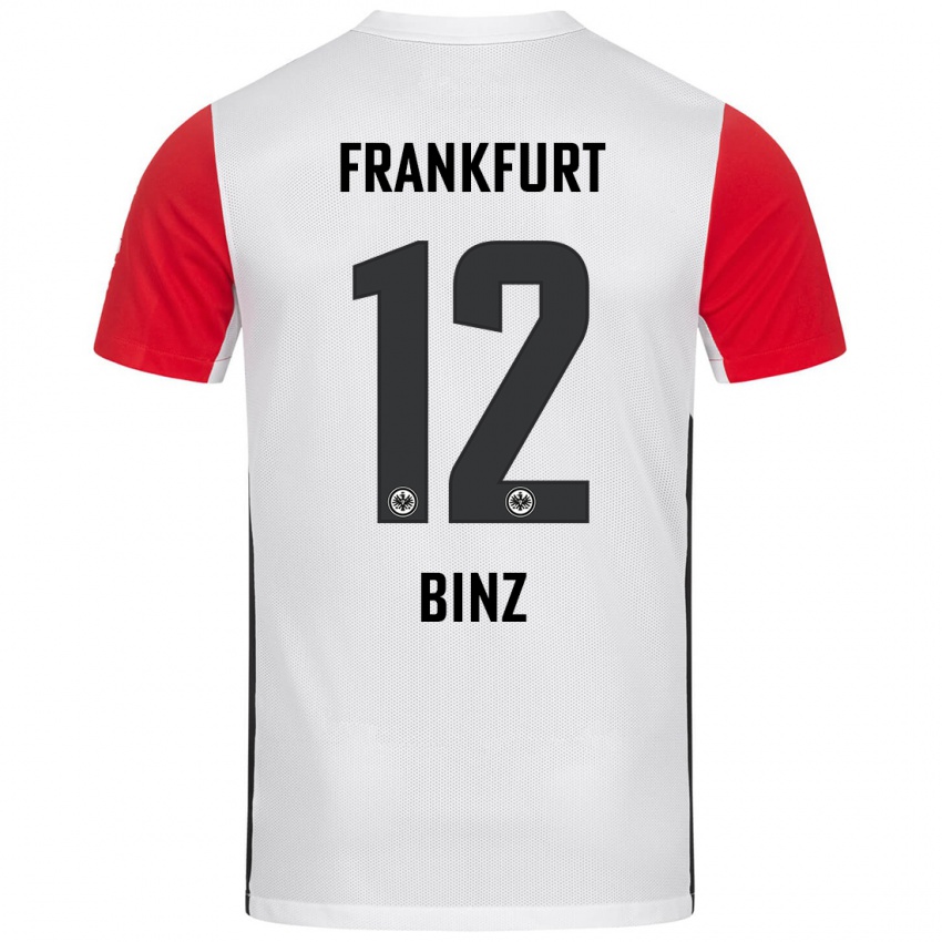 Niño Camiseta Sam Binz #12 Blanco Rojo 1ª Equipación 2024/25 La Camisa Argentina