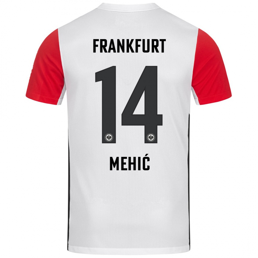 Niño Camiseta Liam Mehić #14 Blanco Rojo 1ª Equipación 2024/25 La Camisa Argentina